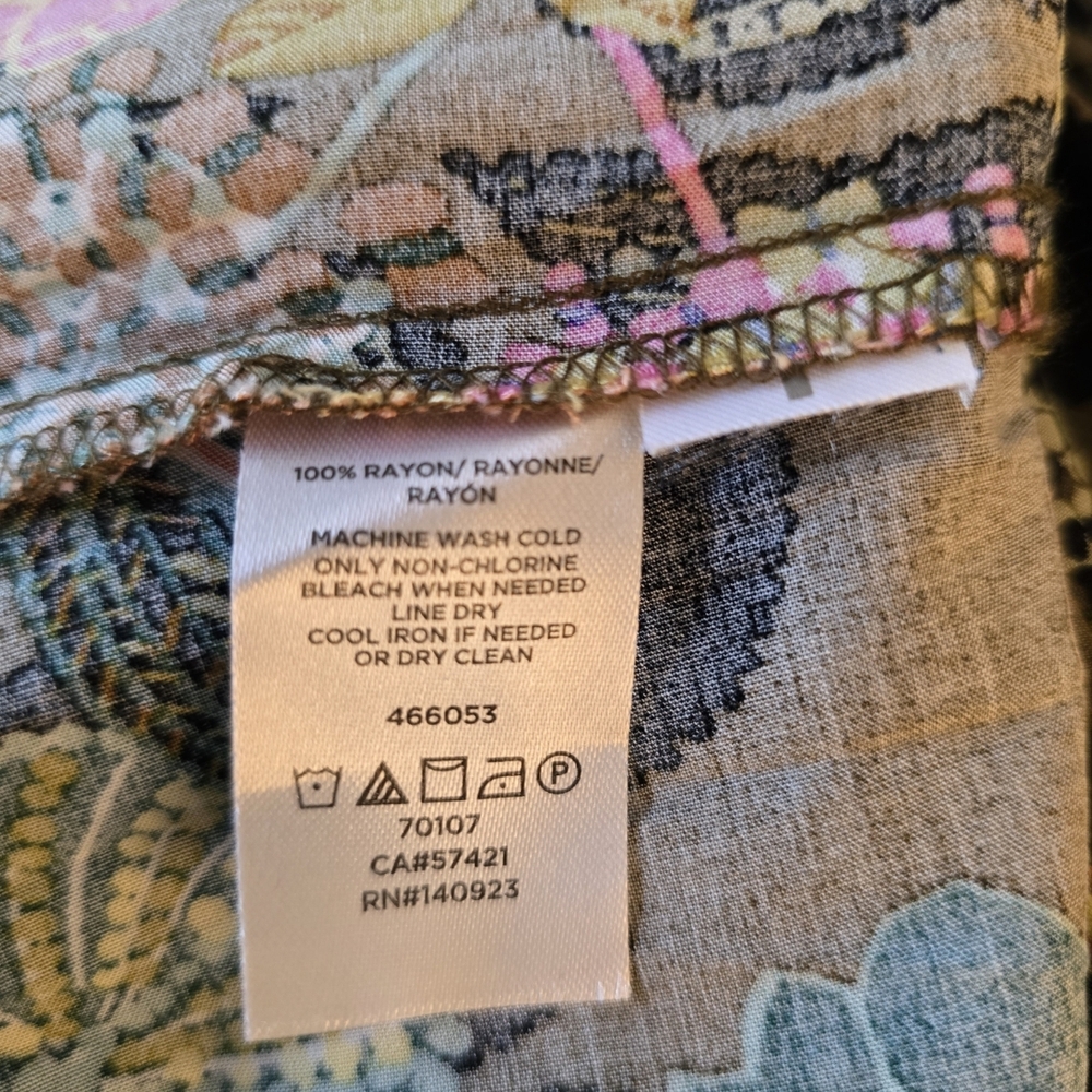 LOFT Olive Green/Multi Color Sleeveless Mini Sundress XSP - Picture 5 of 5